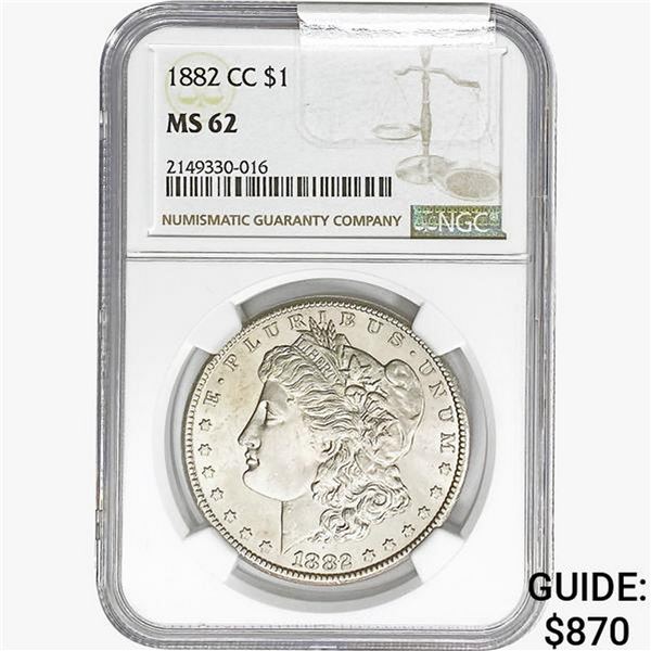 1882-CC Morgan Silver Dollar NGC MS62
