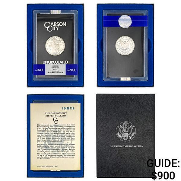 1882-CC Morgan Silver Dollar NGC MS62 GSA Hoard