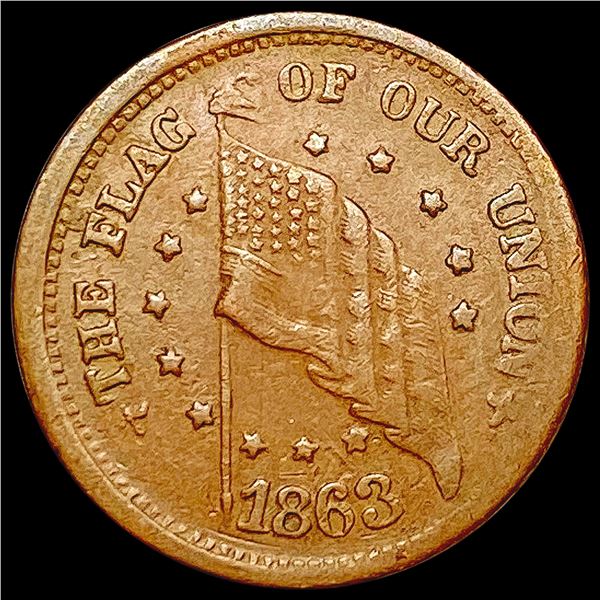 1863 Civil War Token; Union Shall be Preserved CLOSELY UNCIRCULATED