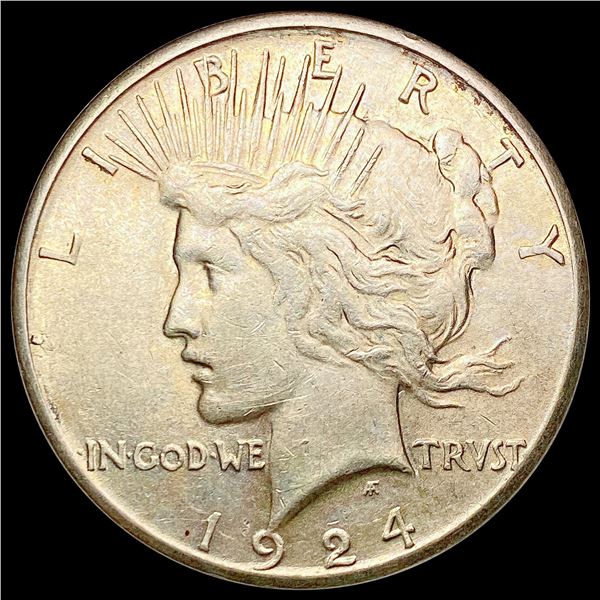 1924-S Silver Peace Dollar CHOICE AU
