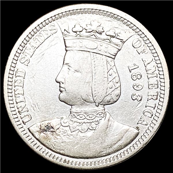 1893 Isabella Silver Quarter NEARLY UNCIRCULATED