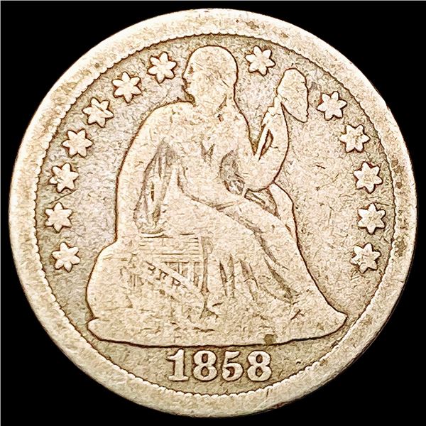 1858-O Seated Liberty Dime NICELY CIRCULATED