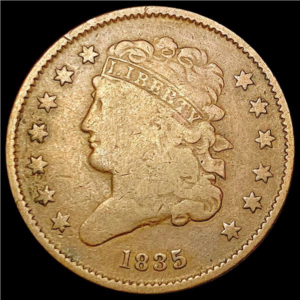 1835 Classic Head Half Cent LIGHTLY CIRCULATED