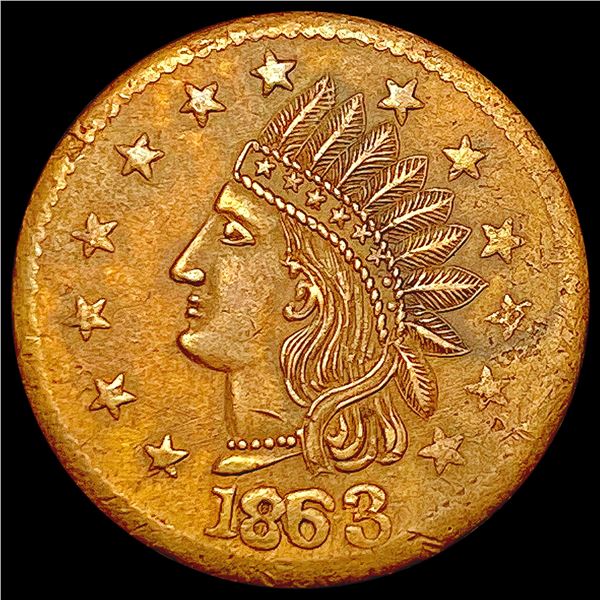 1863 Civil War Token; Not One Cent CLOSELY UNCIRCULATED