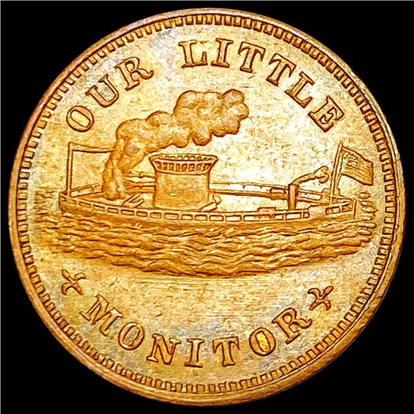 1863 Civil War Token; Our Little Monitor CLOSELY UNCIRCULATED