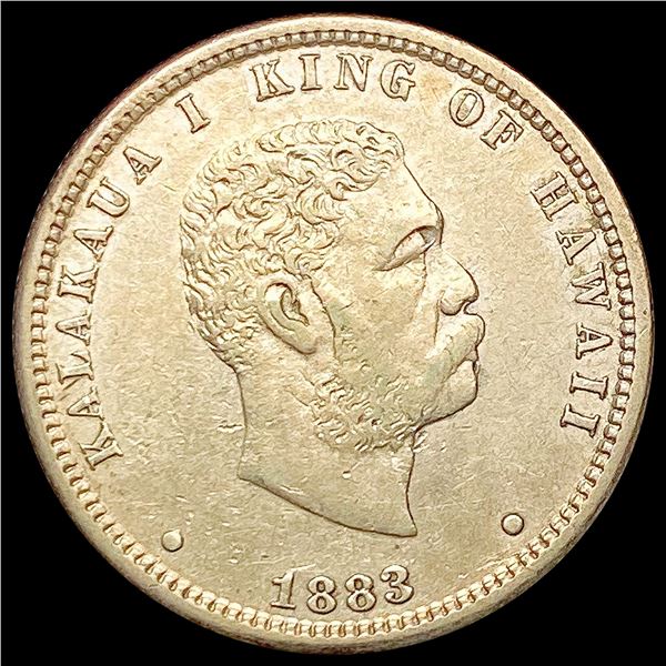 1883 Kingdom of Hawaii Quarter CHOICE AU