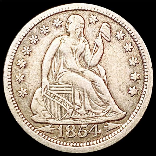 1854 Arr. Seated Liberty Dime LIGHTLY CIRCULATED