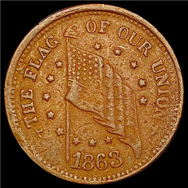 1863 Civil War Token;Union Shall Be Preserved NICELY CIRCULATED
