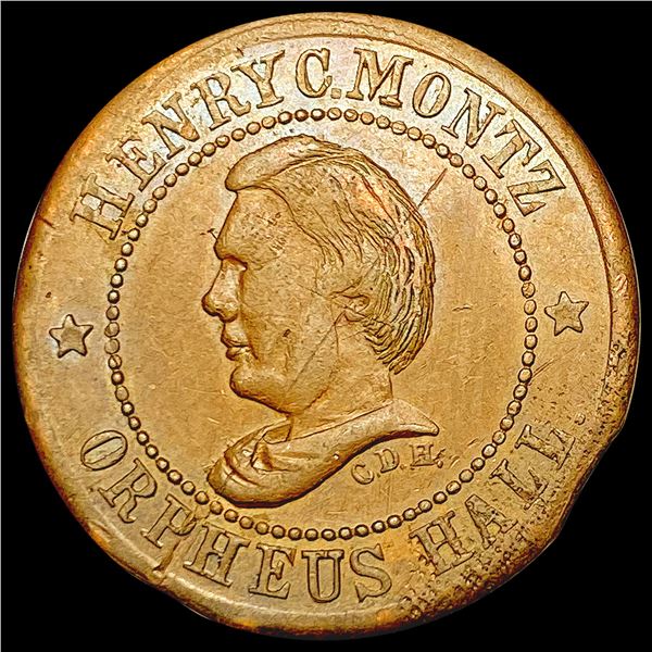 1863 Civil War Token; Montez LIGHTLY CIRCULATED