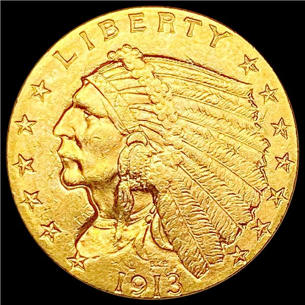 1913 $2.50 Gold Quarter Eagle CLOSELY UNCIRCULATED