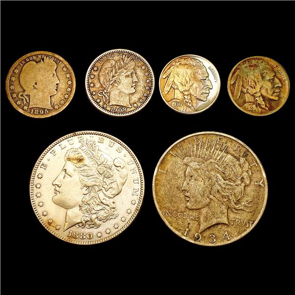 1880-1936 Varied US Coinage Lot [6 Coins] HIGH GRADE
