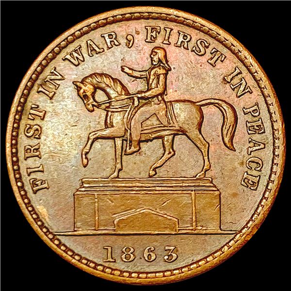 1863 CWT; Horse First in War First in Peace CLOSELY UNCIRCULATED