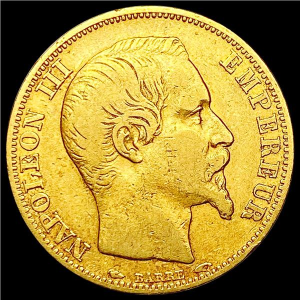 1853-A France Gold 20 Francs 0.1867oz CLOSELY UNCIRCULATED