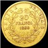 Image 2 : 1860-A France Gold 20 Francs 0.1867oz CLOSELY UNCIRCULATED