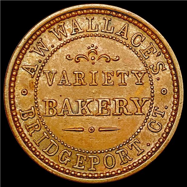 1863 CWT; A.W. Wallace Bridgeport CT CLOSELY UNCIRCULATED