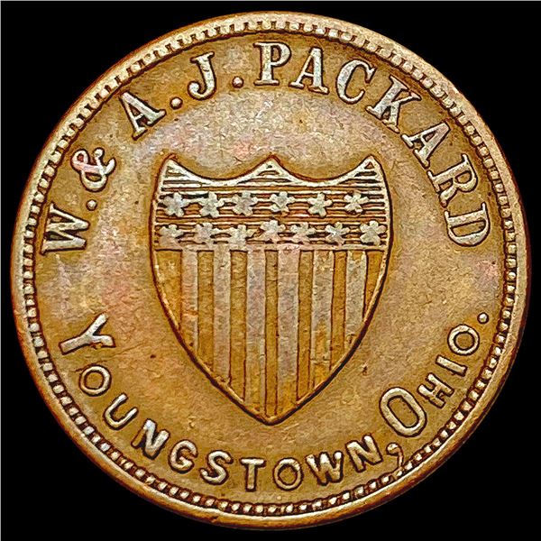 1863 CWT; W. Packard Youngstown, Warren OH LIGHTLY CIRCULATED