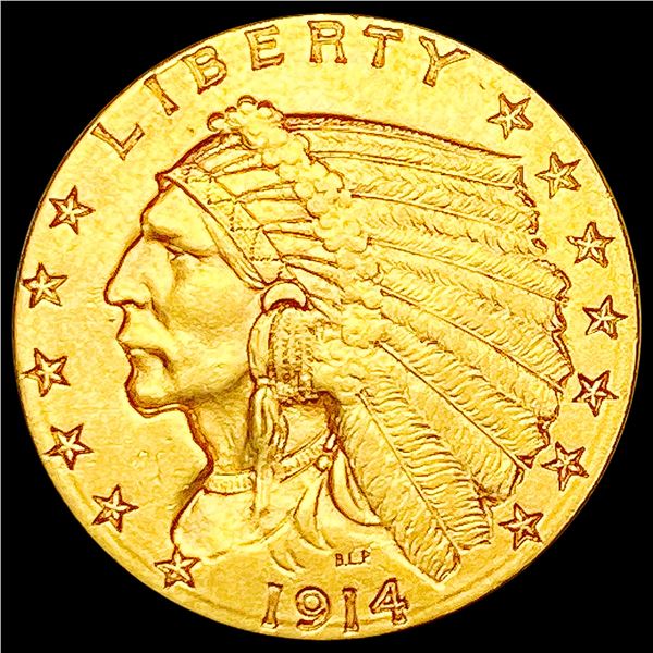 1914-D $2.50 Gold Quarter Eagle CLOSELY UNCIRCULATED