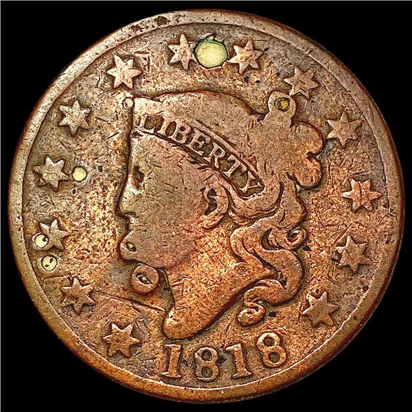 1818 Coronet Head Large Cent NICELY CIRCULATED