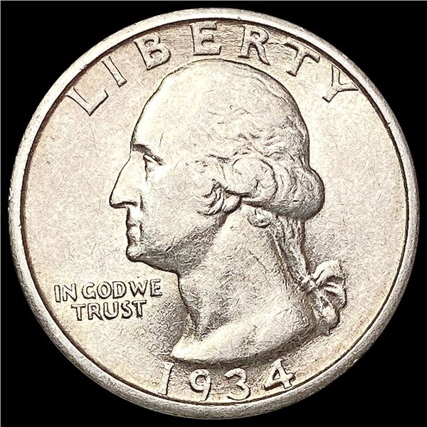 1934 Washington Silver Quarter CLOSELY UNCIRCULATED