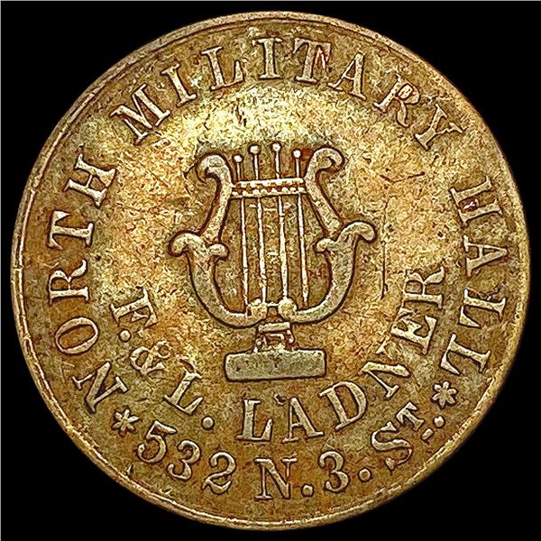 1863 North Military Hall Copper Token CLOSELY UNCIRCULATED