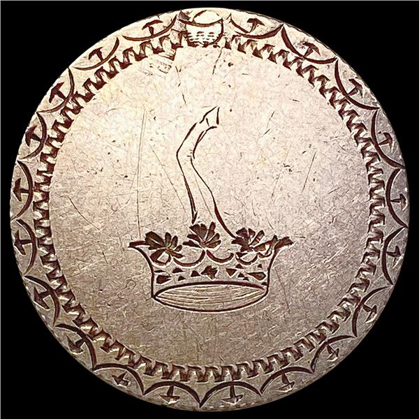 Seated Liberty Quarter Love Token NICELY CIRCULATED