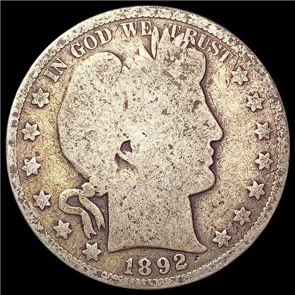 1892 Barber Half Dollar NICELY CIRCULATED