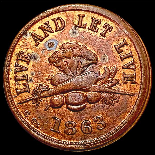 1863 Washington Market Exchange Token CLOSELY UNCIRCULATED