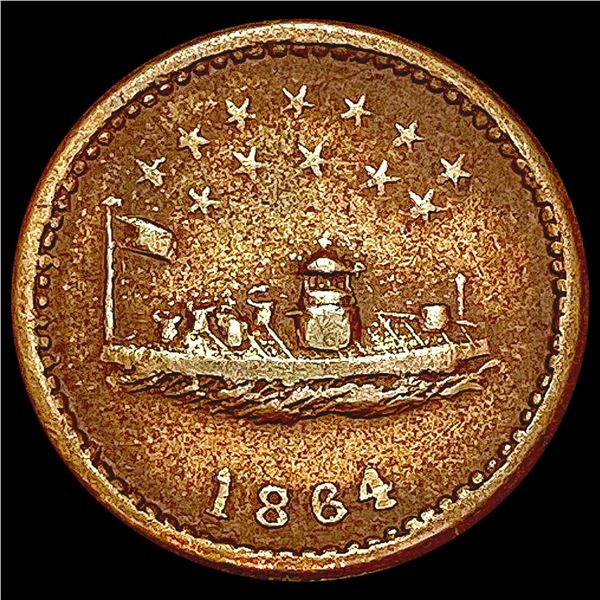 1864 241/338 Civil War Token LIGHTLY CIRCULATED
