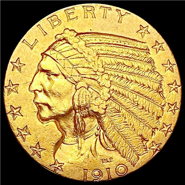 1910 $5 Gold Half Eagle CLOSELY UNCIRCULATED