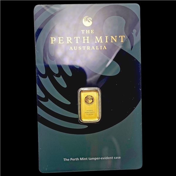 1g Gold Bar Perth Mint UNCIRCULATED