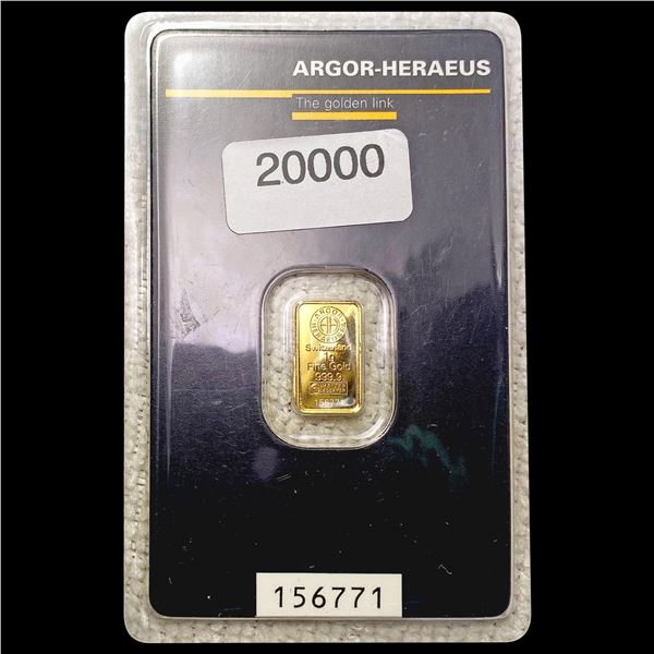 Kinebar 1g Gold Bar UNCIRCULATED