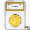 1907-S $20 Gold Double Eagle PGA MS64