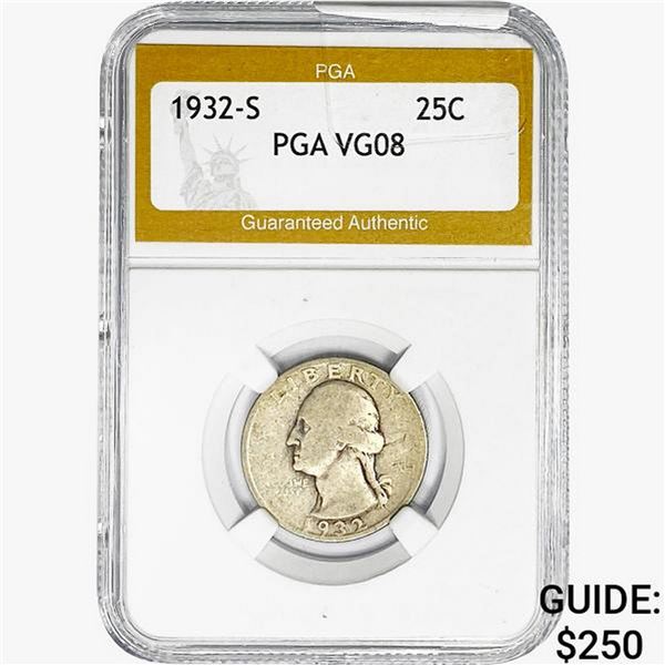 1932-S Washington Silver Quarter PGA VG8