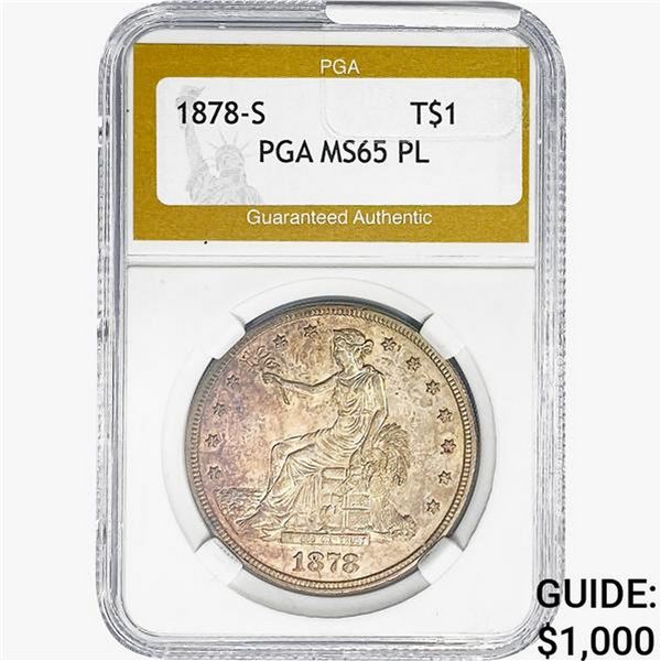 1878-S Silver Trade Dollar PGA MS65 PL