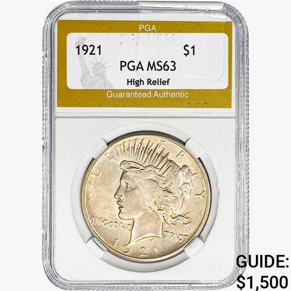 1921 Silver Peace Dollar PGA MS63