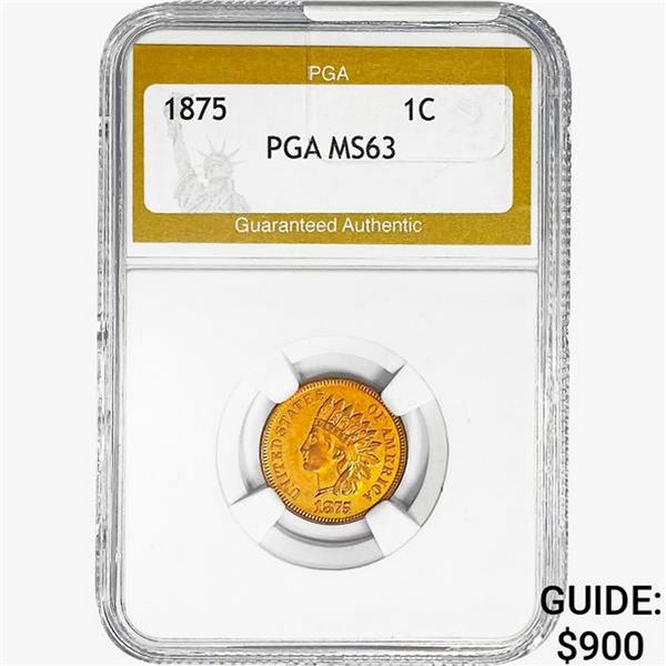 1875 Indian Head Cent PGA MS63