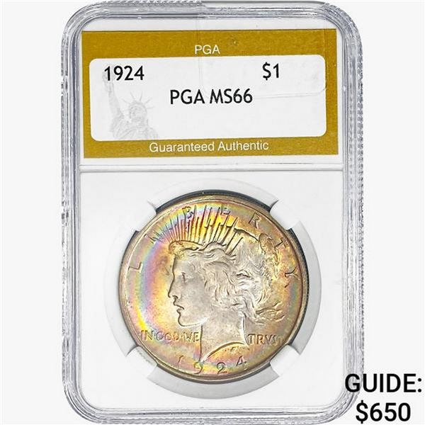 1924 Silver Peace Dollar PGA MS66
