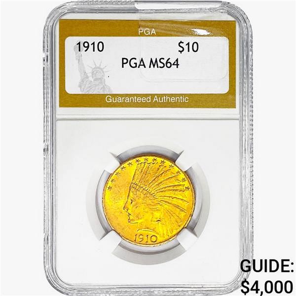 1910 $10 Gold Eagle PGA MS64