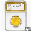 Image 1 : 1910 $10 Gold Eagle PGA MS64