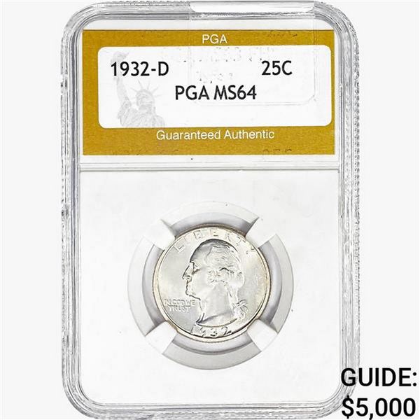 1932-D Washington Silver Quarter PGA MS64