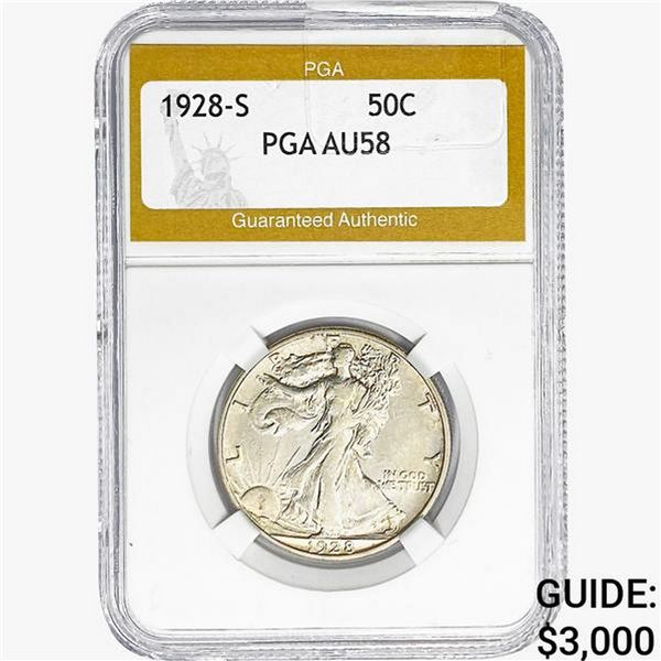 1928-S Walking Liberty Half Dollar PGA AU58
