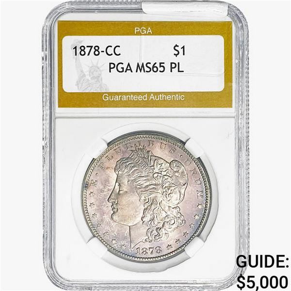1878-CC Morgan Silver Dollar PGA MS65 PL