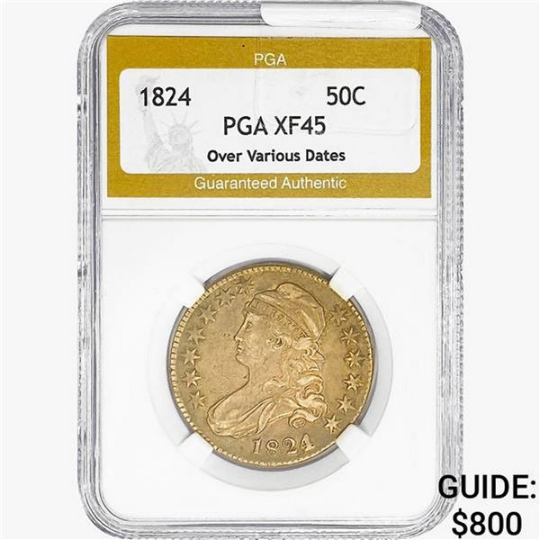 1824 Capped Bust Half Dollar PGA XF45