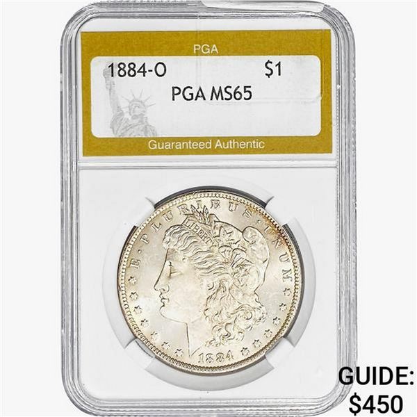 1884-O Morgan Silver Dollar PGA MS65