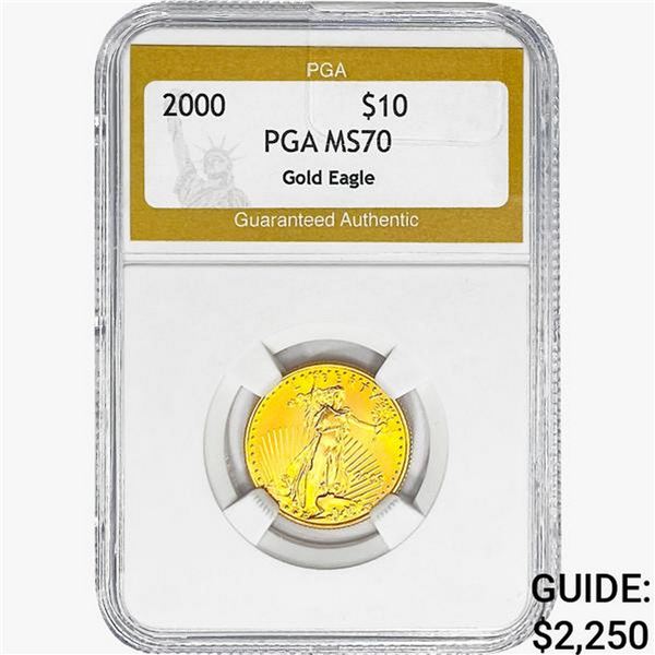 2000 0.25 oz Gold $10 AGE PGA MS70