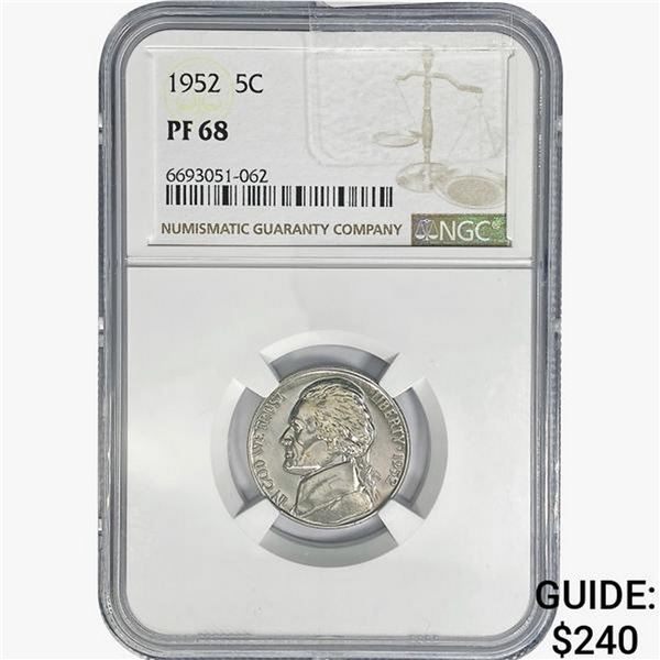 1952 Jefferson Nickel NGC PF68