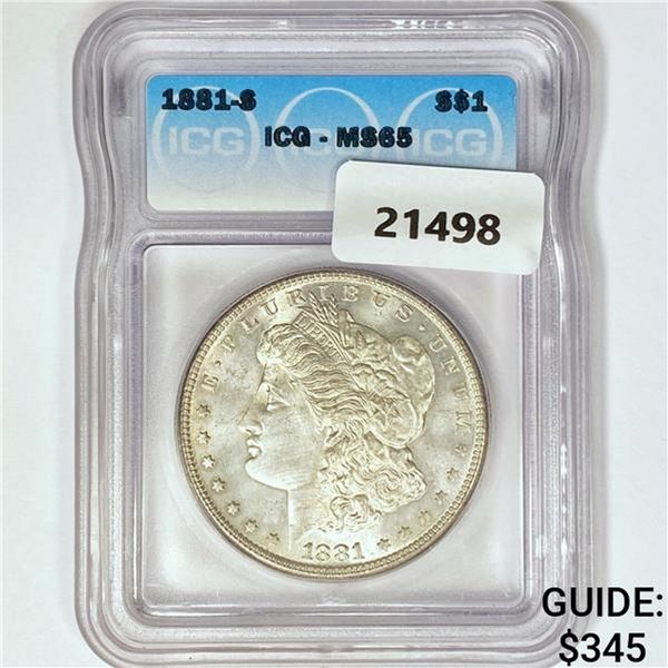 1881-S Morgan Silver Dollar ICG MS65