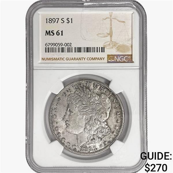 1897-S Morgan Silver Dollar NGC MS61