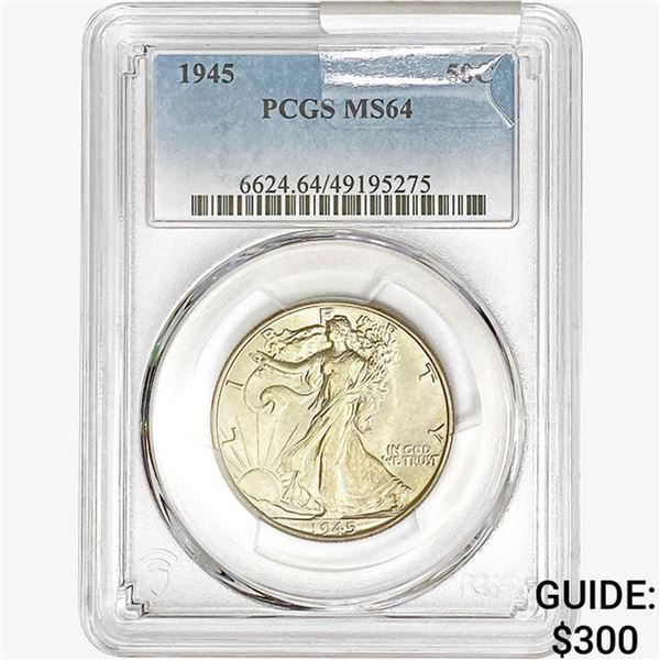 1945 Walking Liberty Half Dollar PCGS MS64