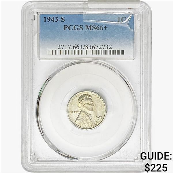 1943-S Wheat Cent PCGS MS66+